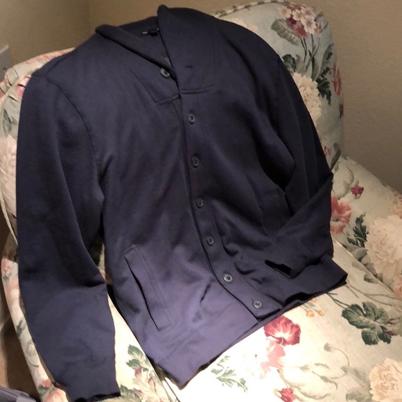 Navy blue button down sweater Clearance